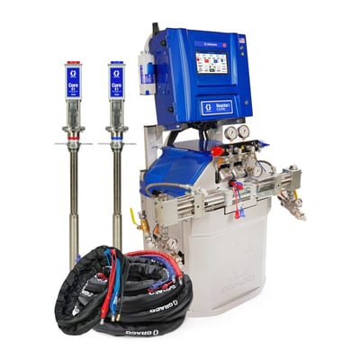 Graco Reactor 3 H-30 Elite Tier Spray Foam Proportioner Package, 50 ft Internal Heated Hose, 20 ft Xcelerator Whip Hose, Core E1 Transfer Pumps, 60 Hz