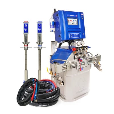 Graco Reactor 3 H-50 Elite Tier Spray Foam Proportioner Package, 50 ft Internal Heated Hose, 20 ft Xcelerator Whip Hose, Core E2 Transfer Pump, 230V