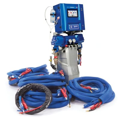Graco Reactor 3 E-20 Standard Tier Spray Foam Proportioner Package, 200 ft External Heated Hose, 7 kW