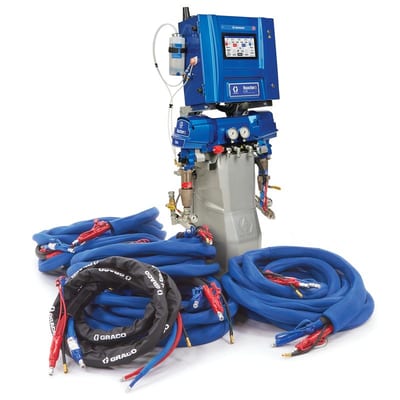 Graco Reactor 3 E-20 Elite Tier Spray Foam Proportioner Package, 200 ft External Heated Hose, 10 kW