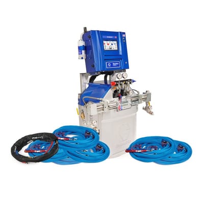 Graco Reactor 3 H-50 Pro Tier Spray Foam Proportioner Package, 300 ft External Heated Hose, 10 ft Xcelerator Whip Hose, 230V