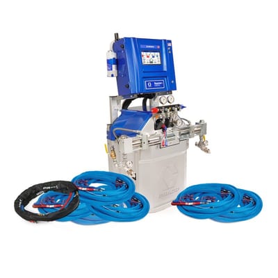 Graco Reactor 3 H-XP3 Pro Tier Polyurea Proportioner Package, 300 ft External Heated Hose, 10 ft Xcelerator Whip Hose, 230V