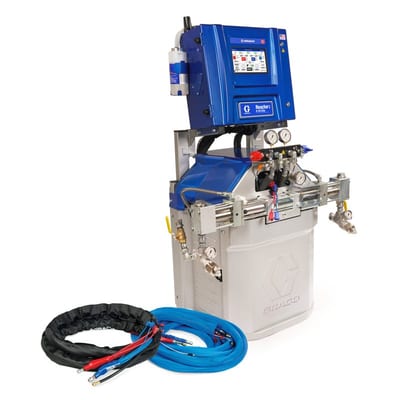 Graco Reactor 3 H-50 Elite Tier Spray Foam Proportioner Package, 50 ft External Heated Hose, 20 ft Xcelerator Whip Hose, 230V