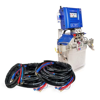 Graco Reactor 3 H-30 Elite Tier Spray Foam Proportioner Package, 200 ft Internal Heated Hose, 20 ft Xcelerator Whip Hose, 60 Hz