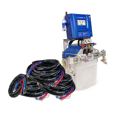 Graco Reactor 3 H-50 Pro Tier Spray Foam Proportioner Package, 300 ft Internal Heated Hose, 20 ft Xcelerator Whip Hose, 230V