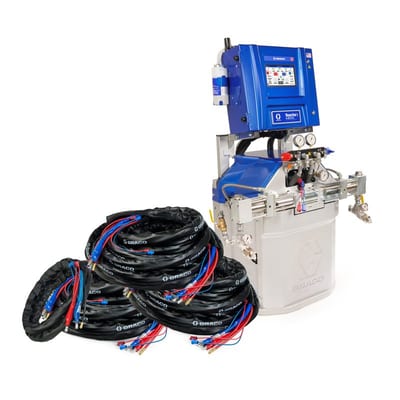 Graco Reactor 3 H-XP3 Pro Tier Polyurea Proportioner Package, 300 ft Internal Heated Hose, 20 ft Xcelerator Whip Hose, 230V