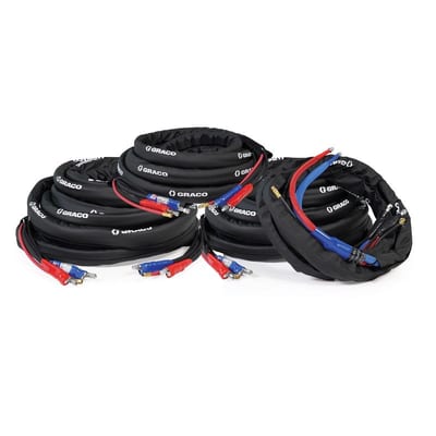 Graco Package, 270 ft (100 ft + 100 ft + 50 ft + 20 ft whip) Internal Heated Hose, 2000 psi, without Cable, Xtreme-Wrap, Reactor 2
