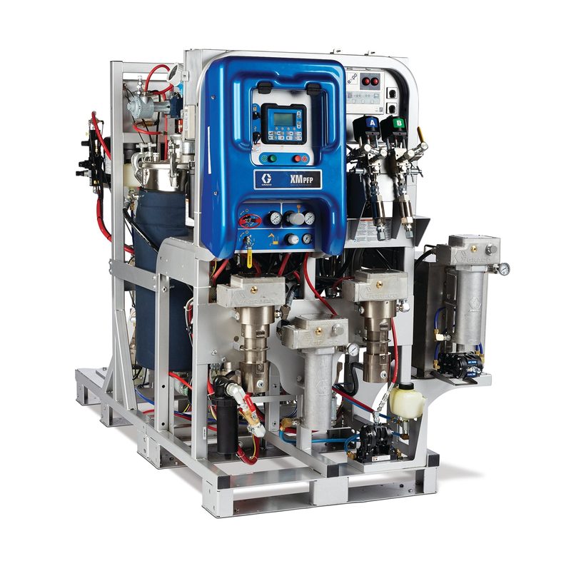 Graco Complete XM PFP System for Explosive Atmospheres, 50FT Dual (3/4X1/2) Heated Hose, Mix Manifold, 17FT Static Mix Line, 30:1 Flush Pump, 429TIP