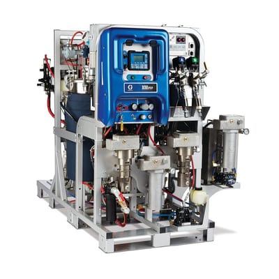 Graco Complete XM PFP System for Explosive Atmospheres, 50FT Dual (3/4X1/2) Heated Hose, Mix Manifold, 17FT Static Mix Line, 30:1 Flush Pump, 429TIP