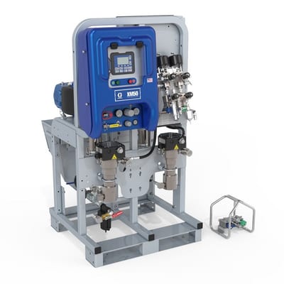 Graco XM70 System, 240V, Wall Power, Viscon HF Heaters, Junction Box, Hoppers, Remote Manifold