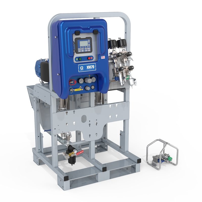 Graco XM70 System, Hazardous Location, 240V, Alternator Power, No Heaters, No Junction Box, Hoppers, Remote Manifold