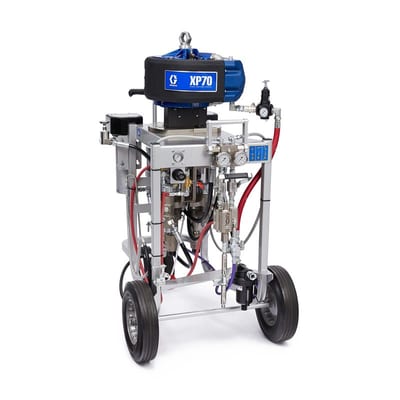 Graco XP70 Hazardous Location Spray Package, Cart, 1.5:1 Mix Ratio, Solvent Pump, Heaters, XTR Gun, 240V