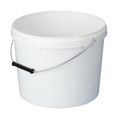 Grathwol Bucket 10 ltr without lid metal handle white - 10L, plastic