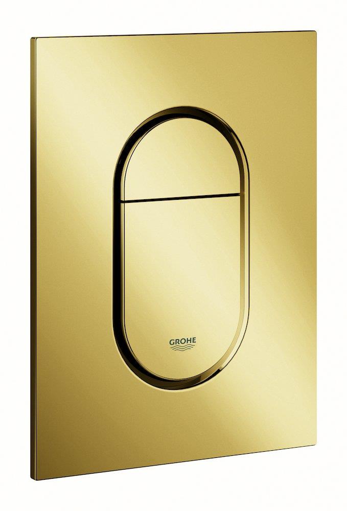 Grohe Arena Cosmopolitan Dual-Flush Actuator Plate, Cool Sunrise Brass
