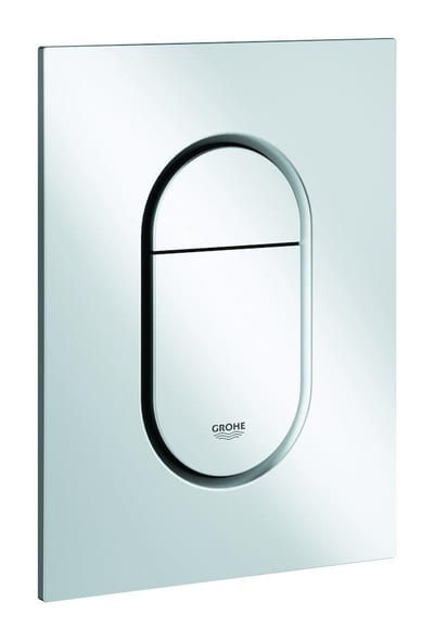 Grohe Arena Cosmopolitan S Operating Plate - Front, Matte Chrome, Dual-Flush, Pneumatic