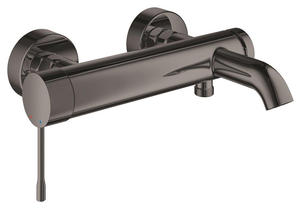Grohe Essence bath and shower faucet, hard graphite anthracite, polished, single-handle