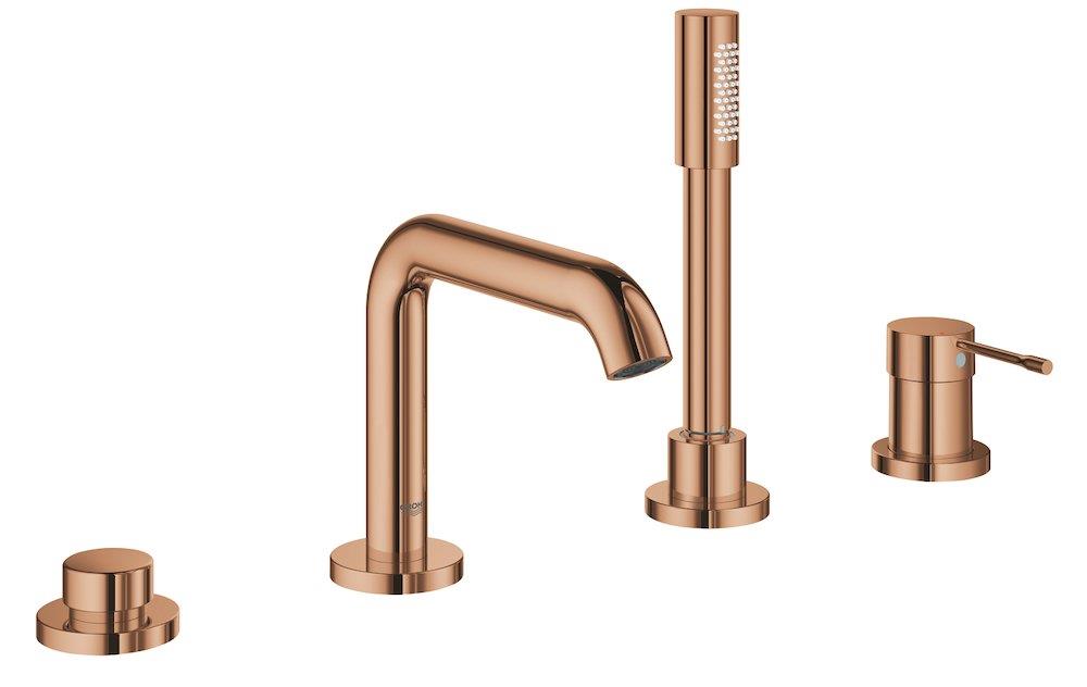 Grohe Essence Bath and shower faucet - warm sunset copper, single-handle, spout included
