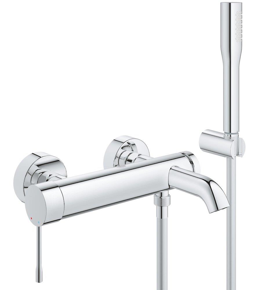 Grohe Essence Bath and Shower Faucet with Hand Shower Set - Chrome-Plated, 1 Handle