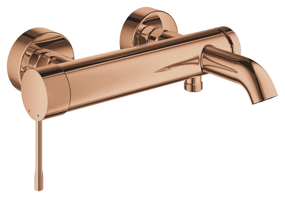 Grohe Essence Prof Bath and shower faucet warm sunset - copper, polished, 1 handle, spout included, no water-saver