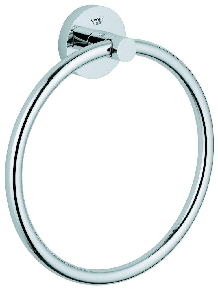 Grohe Essentials Towel ring - Single, 180mm, 44mm, Chrome-plated, Metal, Polished