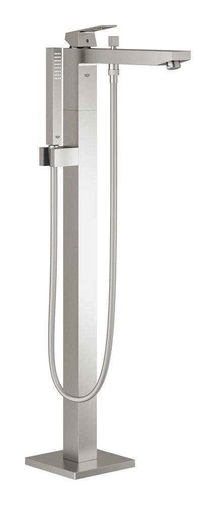 Grohe Eurocube bath column supersteel — 1 handle, steel, spout incl., downward