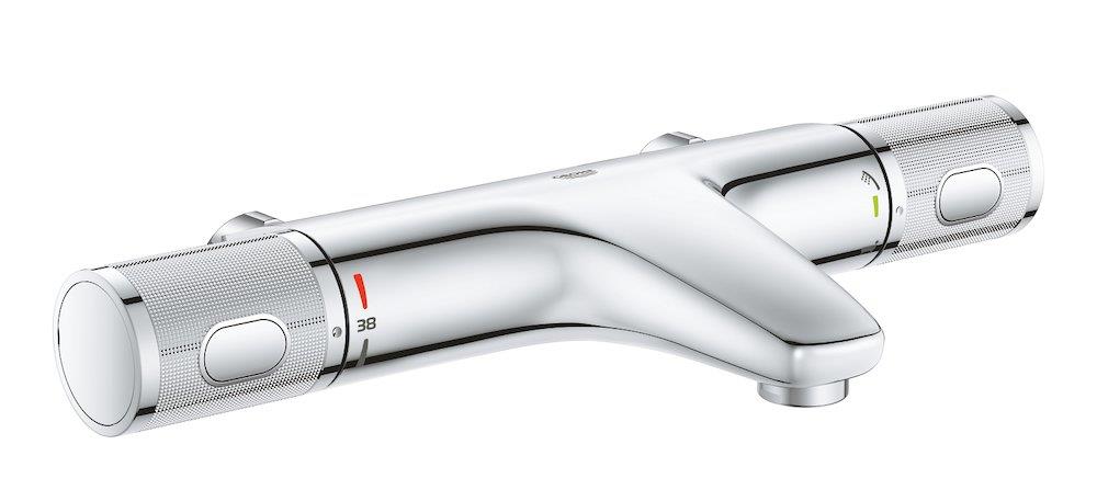 Grohe Grohtherm 1000 Performance Bath and Shower Thermostat - Chrome, 2 Handles, Spout Included, Yes