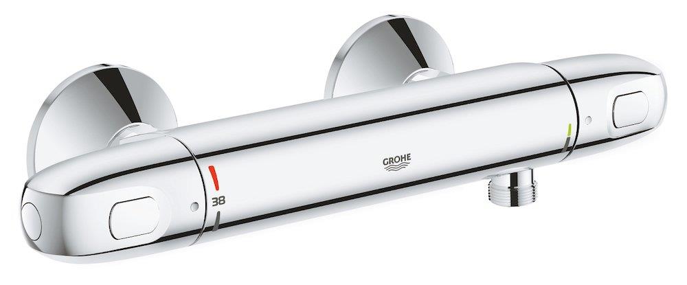 Grohe Grohtherm 1000 thermostat faucet, 2 handles, chrome-plated, downward, 1/2"