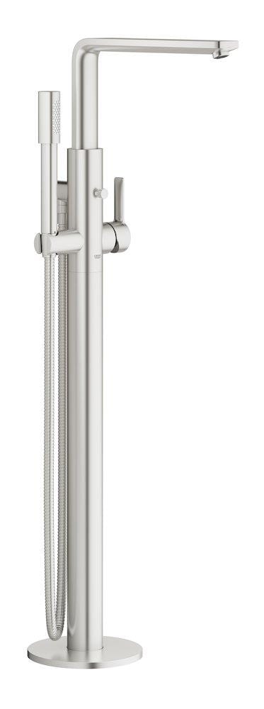 Grohe Lineare Bath column supersteel - 1 handle, steel, spout included, downward, no