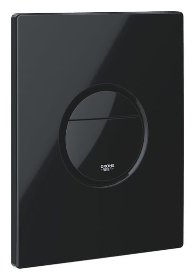Grohe Nova Cosmopolitan Dual-Flush Actuator Plate, Glossy Black - Pneumatic Top/Front