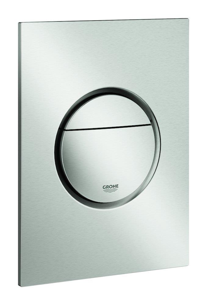 Grohe Nova Cosmopolitan S Actuation Plate — Supersteel, Dual-Flush, Pneumatic (37601DC0)