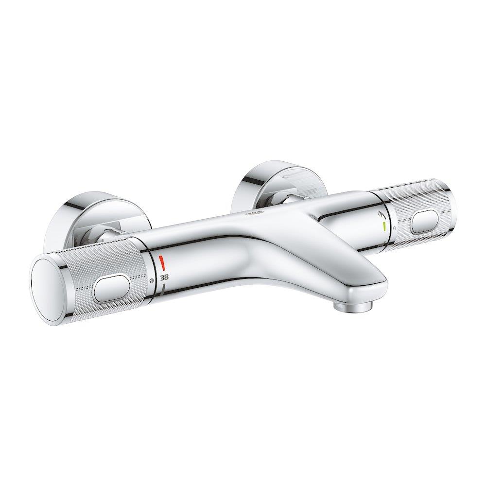 Grohe Precision Feel Bath and Shower Thermostat - Chrome-Plated, Two-Handle, Included