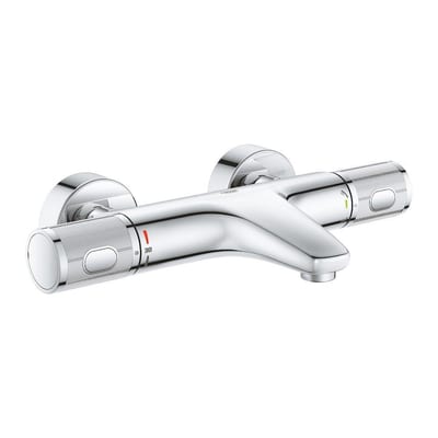Grohe Precision Feel Bath and Shower Thermostat - Chrome-Plated, Two-Handle, Included
