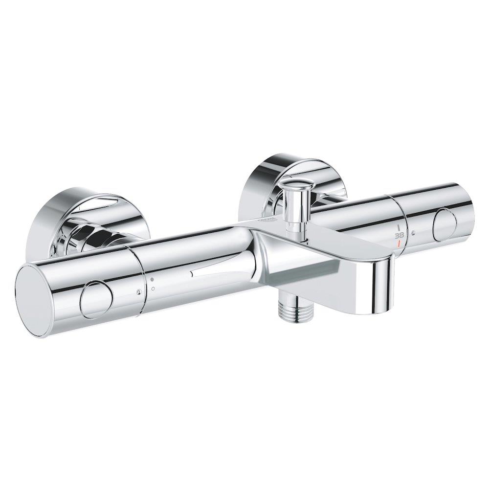 Grohe Precision Get bath and shower thermostat, chrome, 2 handles, spout included