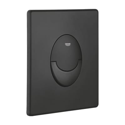 Grohe Skate Air Flush Plate, Phantom Black - Front Actuation, Matte Black, Dual-Flush / Start-Stop, Pneumatic