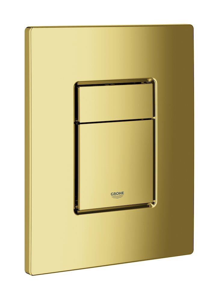 Grohe Skate Cosmopolitan Dual-Flush Operating Plate, polished cool sunrise - Top/front, pneumatic