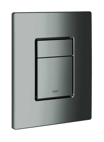 Grohe Skate Cosmopolitan Cistern Flush Plate, hard graphite polished, dual-flush