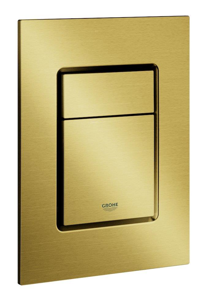 Grohe Skate Cosmopolitan S Actuation Plate — Brushed Cool Sunrise, Dual-Flush, Pneumatic