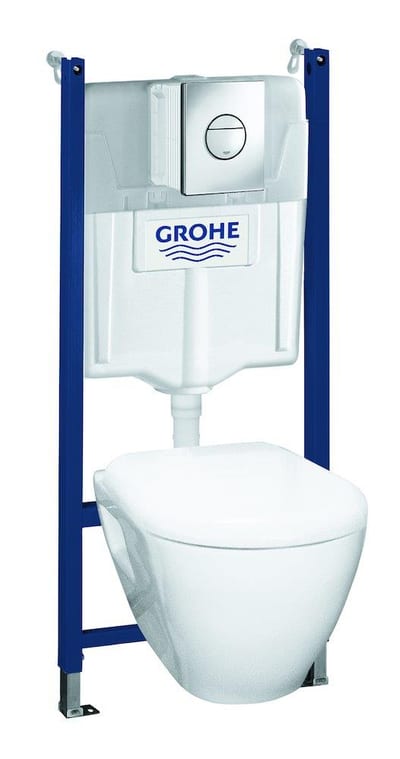Grohe Solido Wall-Hung Bowl Multipack bowl, seat, and push button - Yes