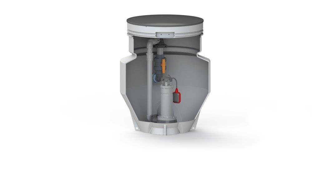 Grundfos Site Hut Well APG.40.10.A1 - 800mm, 1200mm, APG.40.10.A1, black wastewater