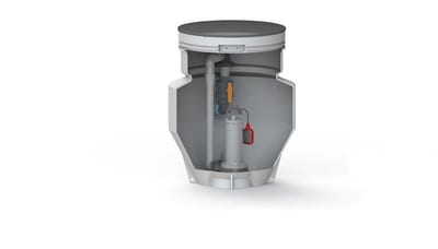 Grundfos Site Hut Well APG.40.10.A1 - 800mm, 1200mm, APG.40.10.A1, black wastewater