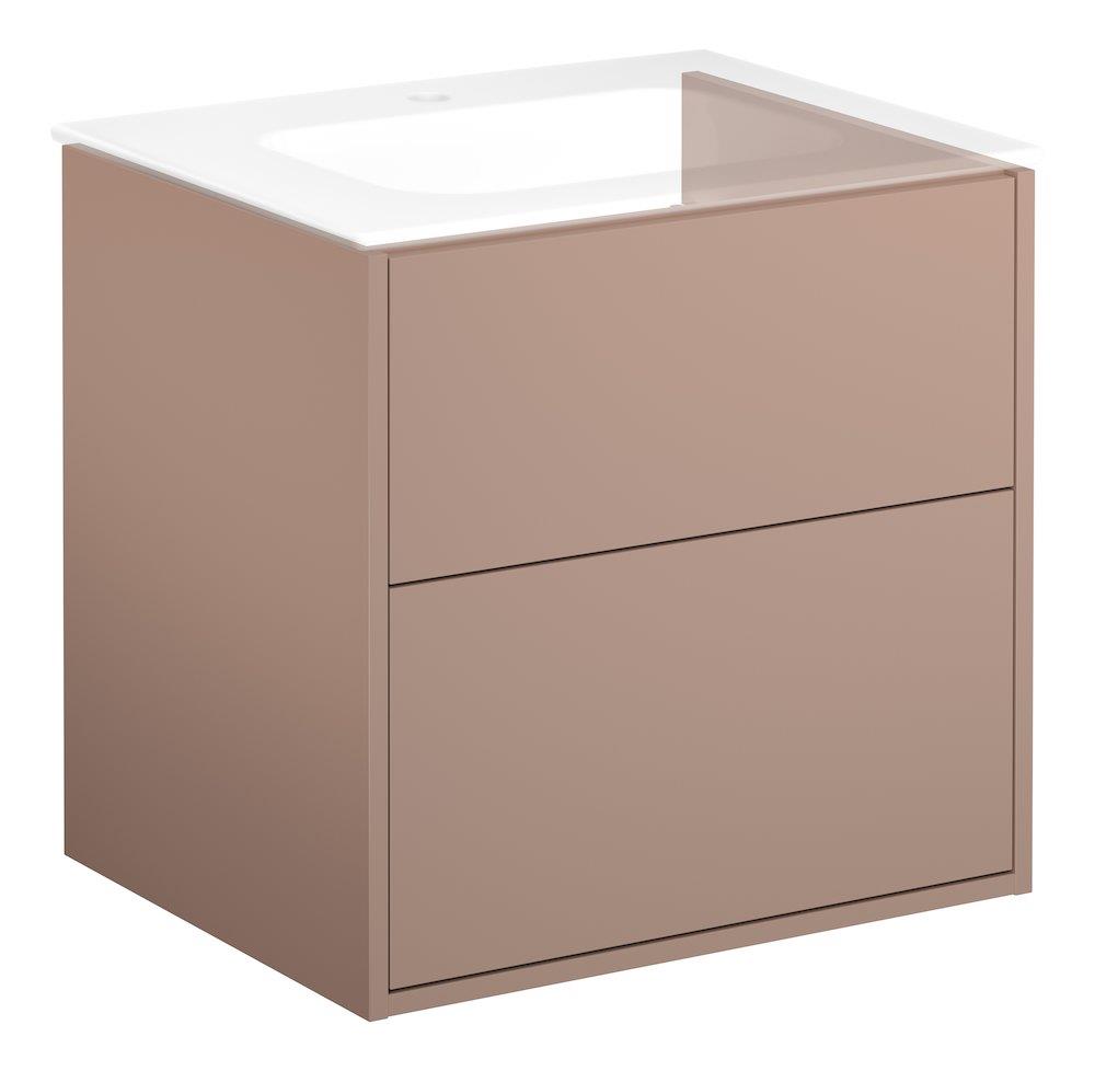 Gustavsberg Artic Base Cabinet - 550mm, 600mm, 410mm, peach, 2 drawers, no handles