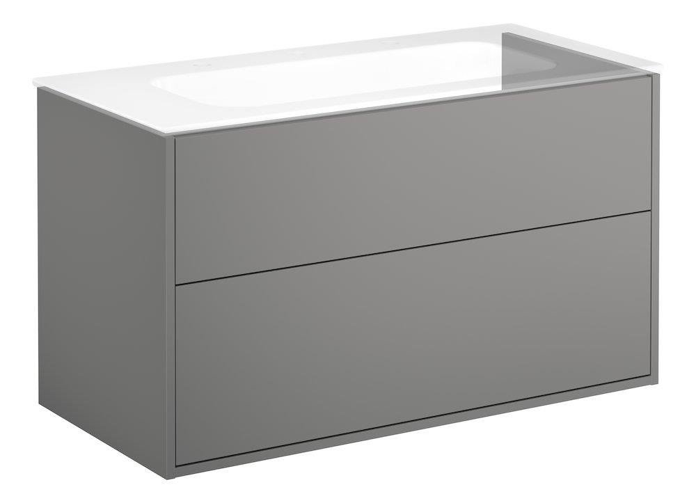 Gustavsberg Artic Base cabinet ash grey - 550mm, 980mm, 465mm, grey, 2 drawers, no grip