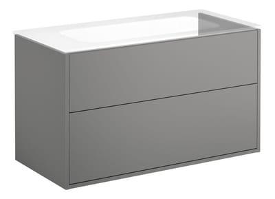 Gustavsberg Artic Base cabinet ash grey - 550mm, 980mm, 465mm, grey, 2 drawers, no grip