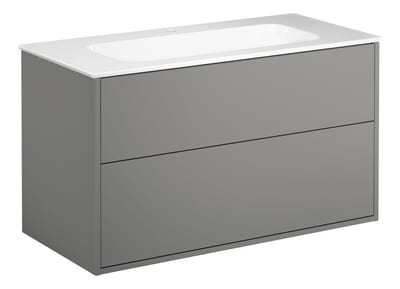 Gustavsberg Artic Furniture pack - 1000x550x465mm, grey, assembled, 2 drawers, 1 basin