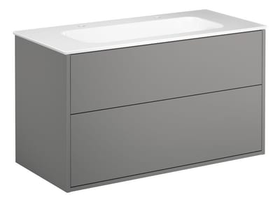 Gustavsberg Artic Furniture pkg - 1000×550×465mm, grey, 2 drawers, 2 tap holes, 2 basins