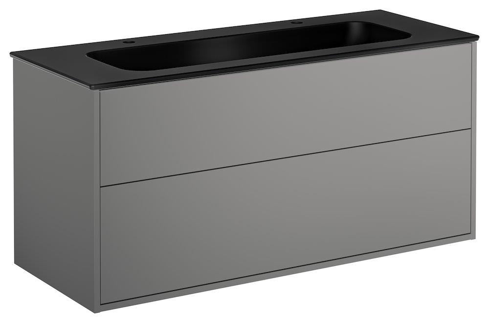 Gustavsberg Artic Furniture package - 1200mm, 550mm, 465mm, grey, Assembled, 2 drawers, Two tap holes, No, 2 basins