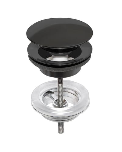 Gustavsberg Bottom Valve - 1 1/4", Push-open, black