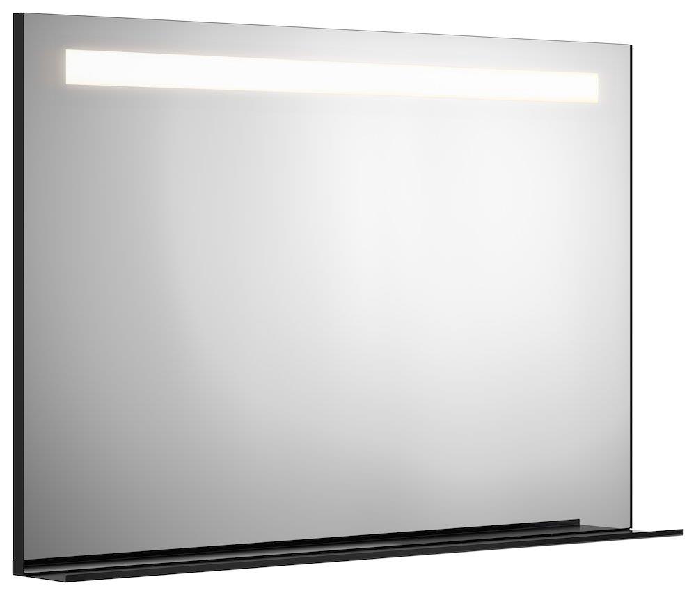 Gustavsberg Mirror with shelf - 800mm, 1200mm, 150mm, black, Square, Yes, Top