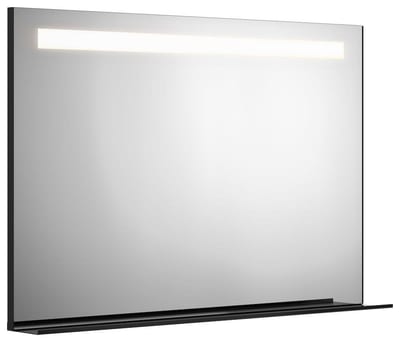 Gustavsberg Mirror with shelf - 800mm, 1200mm, 150mm, black, Square, Yes, Top