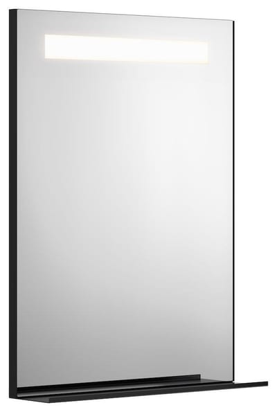 Gustavsberg Mirror with shelf - 800mm, 600mm, 150mm, black, Square, Yes, Top